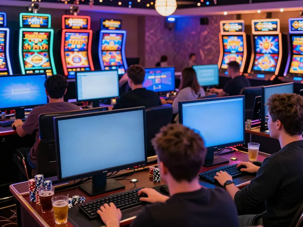 Exciting gaming atmosphere at https://stargazyinn.co.uk with players engaging in Bonus Buy slots.