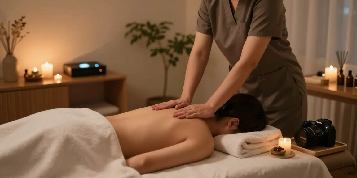 안양출장마사지 in a tranquil home setting with soothing massage and relaxing atmosphere.