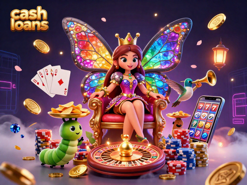 Engage in cash loans with our vibrant 3D casino scene showcasing dynamic gameplay elements.