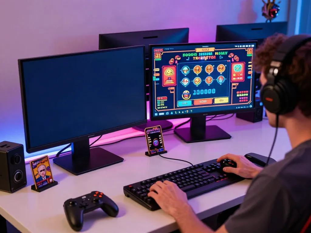 Immersive gaming scene at http://sin88-onl.com/ showcasing vibrant casino games with a focused player.