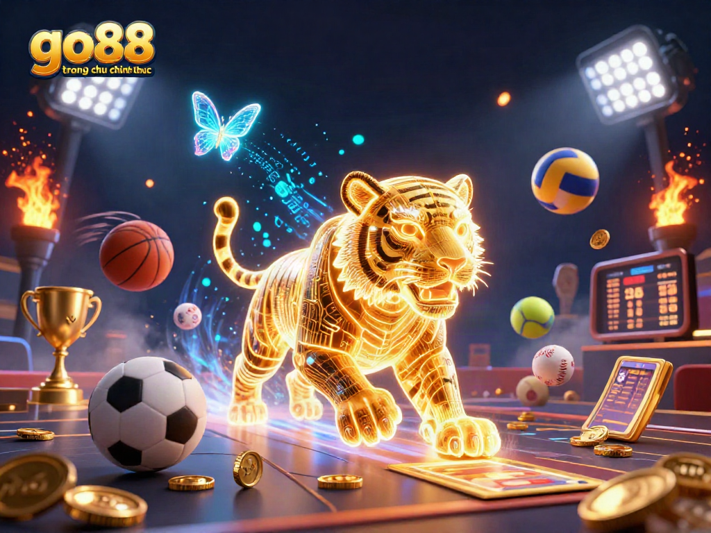 Engage with go88 trang chu chinh thuc through a vibrant animated casino landscape featuring dynamic sports elements.