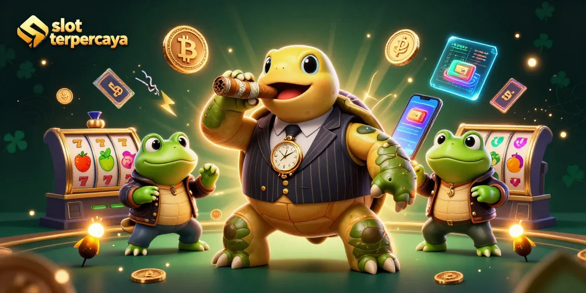 Experience top-tier slot terpercaya gameplay with vibrant slot reels and crypto elements illuminating the scene.