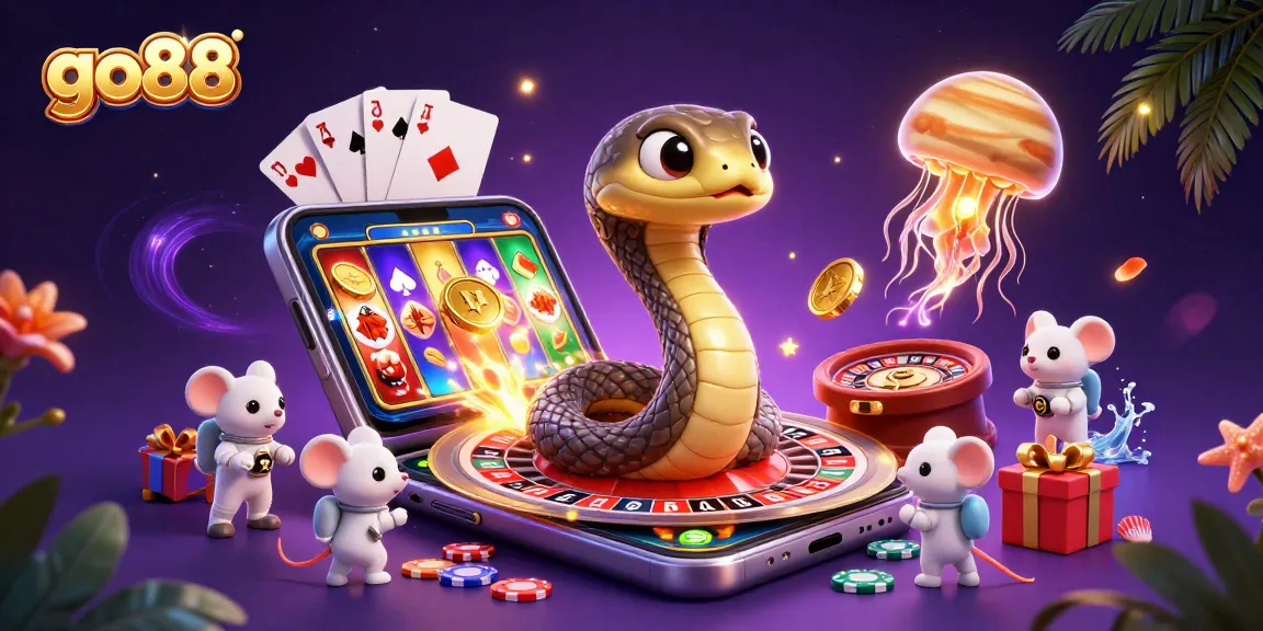 Experience thrilling gameplay with go88 in a vibrant 3D casino universe, featuring coiled roulette and cosmic dealer.