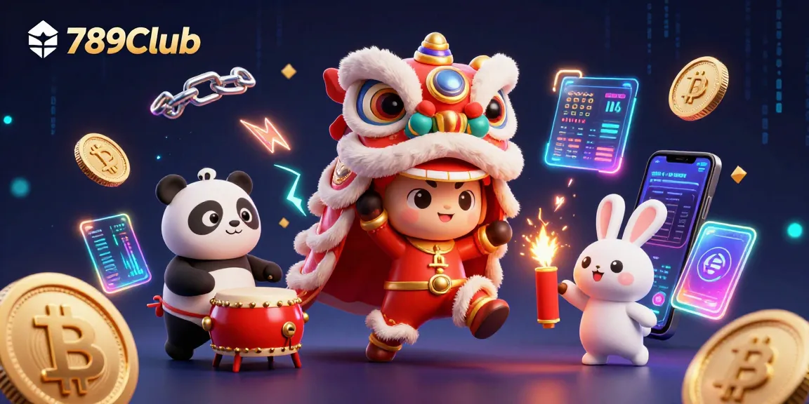 Experience thrilling gameplay at 789Club with vibrant characters and crypto elements in this gaming casino scene.